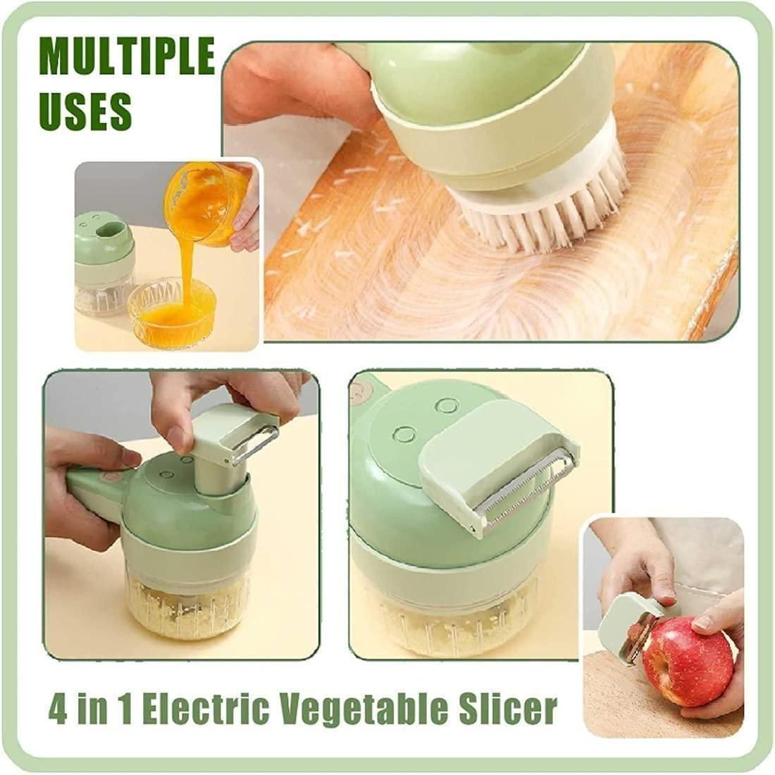 Portable Electric Vegetable Cutter Set 4 in 1