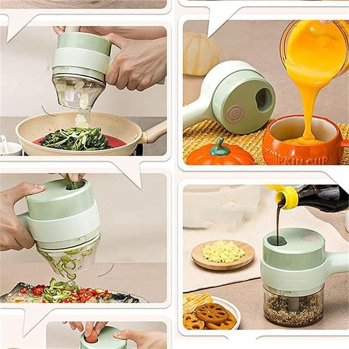 Portable Electric Vegetable Cutter Set 4 in 1