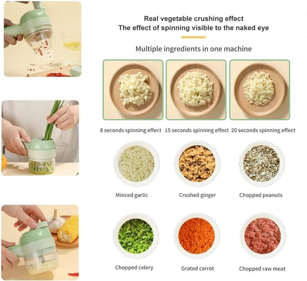 Portable Electric Vegetable Cutter Set 4 in 1