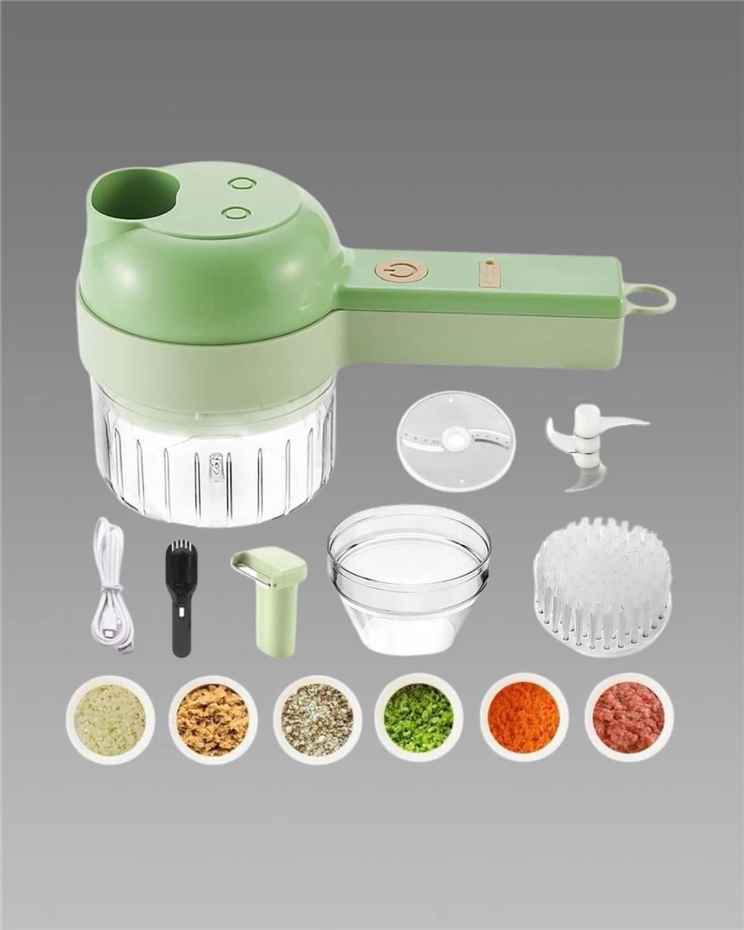 Portable Electric Vegetable Cutter Set 4 in 1