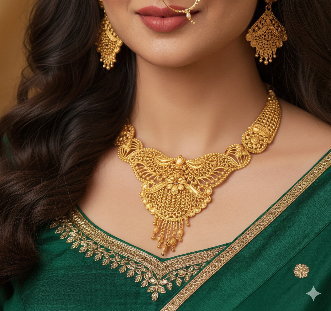 ⭐Princess Golden Necklace/ Jewellery Set With FREE Earrings