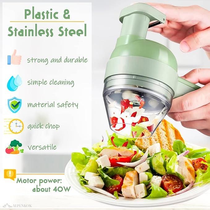 Portable Electric Vegetable Cutter Set 4 in 1