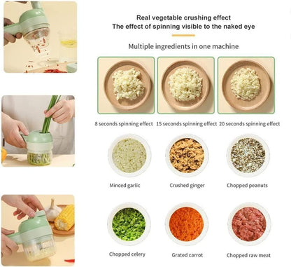 Portable Electric Vegetable Cutter Set 4 in 1