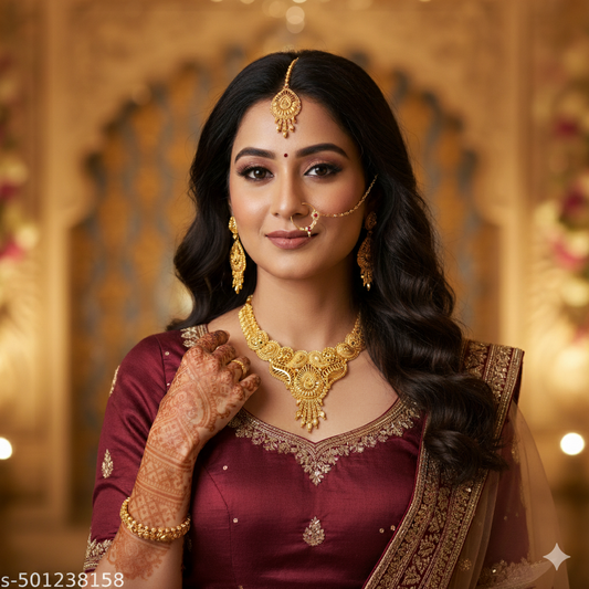 ⭐Princess Golden Necklace/ Jewellery Set With FREE Earrings