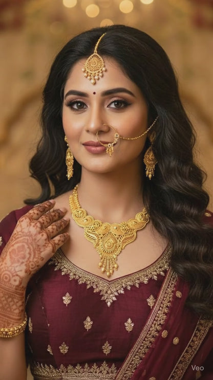 ⭐Princess Golden Necklace/ Jewellery Set With FREE Earrings