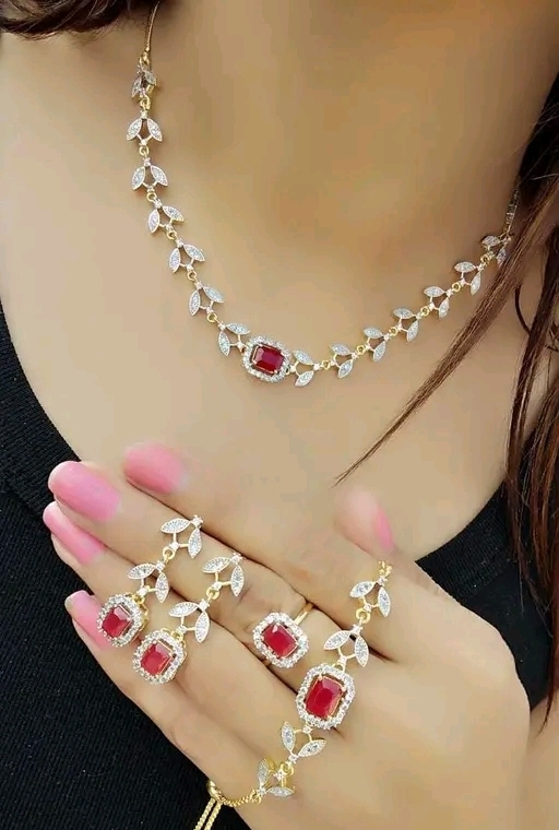 💫Premium Gold Plated Jewellery Set with Free Earrings