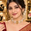 Gold Plated Necklace Set with Horseshoe Pendant & Earrings