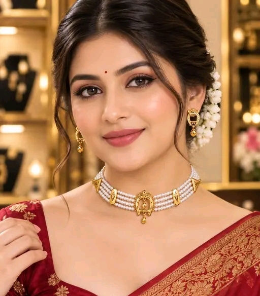 Gold Plated Necklace Set with Horseshoe Pendant & Earrings