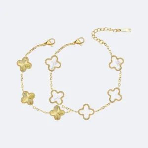 Premium Gold Bracelet with Elegant Flower Pattern